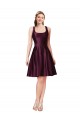 V-Back Bateau Neck Satin Knee Length Prom Dress Canada Shop