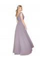 V-Back V-Neck Soft Chiffon Dusty Rose Long Prom Dress Canada Shop