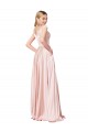 Off the Shoulder Satin Pink Long Prom Dresses Canada Shop