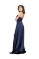 Low Back Sweetheart Silky Satin Sapphire Long Sexy Prom Dress Canada Shop