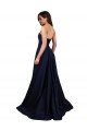Low Back Sweetheart Stretch Crepe Dark Navy Long Prom Dress Canada Shop
