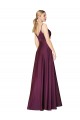 V-Back Spaghetti Straps Stretch Crepe Wild Berry Long Prom Dress Canada Shop