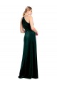 Keyhole Back Spaghetti Straps Stretch Velvet Dark Green Long Sexy Prom Dress Canada Shop
