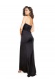 One Shoulder Silky Satin Black Sleeveless Long Sexy Prom Dress Canada Shop