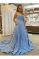 Scoop Neck Velvet Sequin Court Train Prom Dress Canada Shop