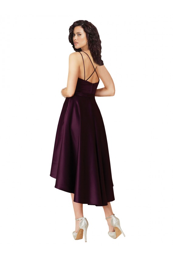 Open Back Sweetheart Satin Grape Short Prom Dress Canada Shop