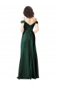 V-Back Off the Shoulder Stretch Satin Hunter Long Prom Dress Canada Shop