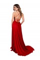 Open Back Spaghetti Straps Spandex & Lace Red Long Prom Dress Canada Shop