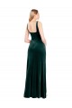 Square Neck Stretch Velvet Dark Green Long Prom Dress Canada Shop