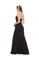 Low Back Strapless Stretch Crepe Dark Navy Long Bridal Party Dress Canada Shop