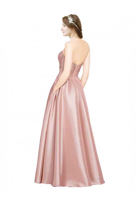 Strapless Stretch Satin Long A-Line Prom Dress Canada Shop