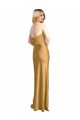 Strapless Stretch Satin Gold Long Prom Dress Canada Shop
