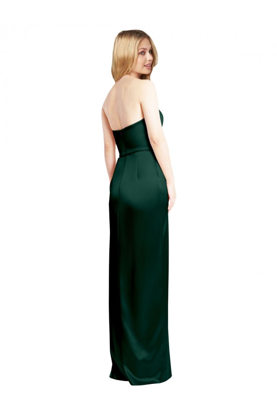 Scoop Neck Stretch Satin Hunter Long Prom Dress Canada Shop