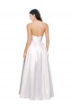 Low Back Strapless Stretch Satin White Long Prom Dress Canada Shop