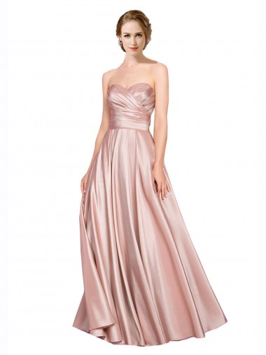Strapless Stretch Satin Long A-Line Prom Dress Canada Shop