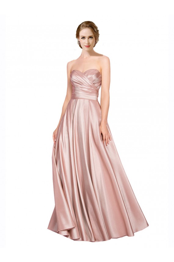 Strapless Stretch Satin Long A-Line Prom Dress Canada Shop