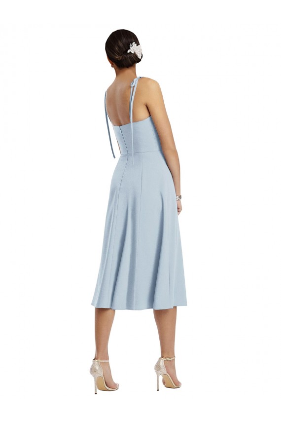 Sweetheart Stretch Crepe Light Sky Blue Midi Length Prom Dress Canada Shop