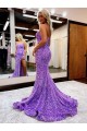 Sweetheart Velvet Sequin Lavender Court Train Prom Dress Canada Shop