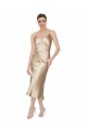 V-Neck Silky Satin Midi Length Prom Dress Canada Shop