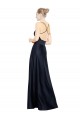 Spaghetti Straps Satin Dark Navy Long Prom Dresses Canada Shop
