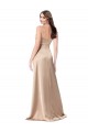 Low Back Spaghetti Straps Silky Satin Champagne Pink Long Prom Dress Canada Shop