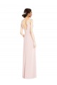 Low Back V-Neck Stretch Crepe Pink Long Prom Dress Canada Shop
