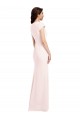 V-Neck Stretch Crepe Pink Long Prom Dress Canada Shop
