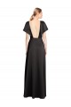 Open Back V-Neck Stretch Satin Black Long Prom Dress Canada Shop