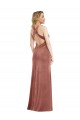 Open Back V-Neck Stretch Velvet Cinnamon Rose Long Prom Dress Canada Shop