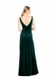V-Back V-Neck Stretch Velvet Dark Green Long Sexy Prom Dress Canada Shop