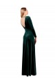 Open Back V-Neck Stretch Velvet Dark Green Long Prom Dress Canada Shop