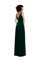 V-Neck Stretch Velvet Dark Green V-Back A-Line Prom Dress Canada Shop