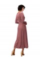 V-Neck Stretch Velvet Cinnamon Rose Midi Length Prom Dress Canada Shop