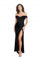 Low Back Sweetheart Silky Satin Black Long Sexy Prom Dress Canada Shop