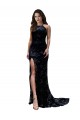 Open Back High Neck Lace Black Long Sexy Prom Dress Canada Shop