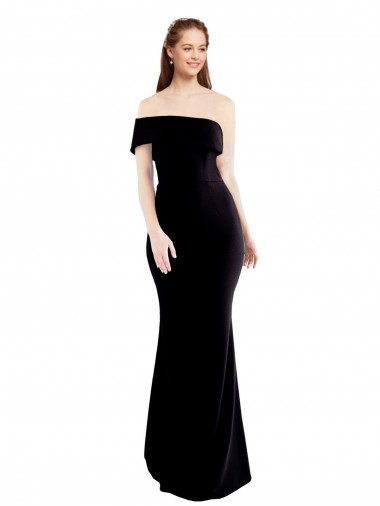 Keyhole Back One Shoulder Stretch Crepe Black Long Prom Dress Canada Shop