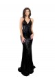Open Back V-Neck Sequin Black Long Sexy Prom Dress Canada Shop