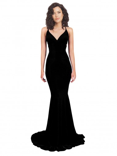 Open Back V-Neck Spandex Black Long Sexy Prom Dress Canada Shop
