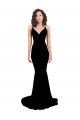 Open Back V-Neck Spandex Black Long Sexy Prom Dress Canada Shop