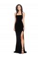 Low Back Halter Neck Stretch Velvet Black Long Prom Dress Canada Shop