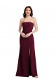 Strapless Stretch Crepe Burgundy Gold Long Prom Dress Canada Shop