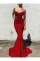 Sweetheart Velvet Sequin Burgundy Court Train Long Prom Dress Canada Shop