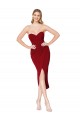 Sweetheart Stretch Crepe Burgundy Knee Length Sexy Prom Dress Canada Shop