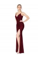V-Back V-Neck Soft Chiffon Burgundy Long Sexy Prom Dress Canada Shop