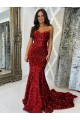 Sweetheart Velvet Sequin Burgundy Court Train Prom Dress Canada Shop