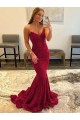Sweetheart Velvet Sequin Burgundy Sweep Train Prom Dress Canada Shop