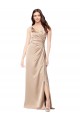 Low Back Spaghetti Straps Silky Satin Champagne Pink Long Prom Dress Canada Shop