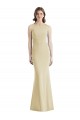 Open Back Bateau Neck Stretch Crepe Champagne Long Prom Dress Canada Shop