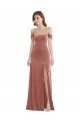 Off the Shoulder Stretch Velvet Cinnamon Rose Long Prom Dress Canada Shop