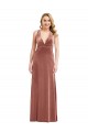 Open Back V-Neck Stretch Velvet Cinnamon Rose Long Prom Dress Canada Shop